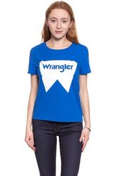 WRANGLER T SHIRT DAMSKI FESTIVAL TEE VICTORIA BLUE W7016EVJS 112130892. Niebieskie t-shirty damskie Wrangler, xs, bez wzorów, bez kołnierzyka, bez ramiączek. W wyprzedaży za 39.99 zł.