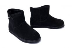 EMU AUSTRALIA W12645 Dofida Mini black, botki damskie. Czarne botki damskie Emu Australia, na zimę, bez wzorów, z wełny, bez obcasa, bez zapięcia. Za 789.90 zł.