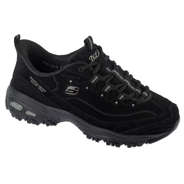 Buty sportowe Sneakersy damskie, Slip-Ins: D'Lites - Classic Remix. Czarne obuwie sportowe damskie Skechers, bez wzorów, bez zapięcia, trekkingowe. Za 399.99 zł.