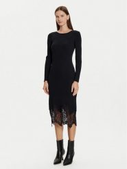Morgan Sukienka dzianinowa 242-RMSIKA Czarny Slim Fit. Czarne sukienki damskie Morgan, s, bez wzorów, z dzianiny, bez kołnierzyka, bez ramiączek. Za 279.99 zł.