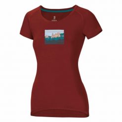 Koszulka damska Ocun Raglan. Czerwone bluzki damskie Ocun, s, bez wzorów, sportowe, bez kołnierzyka, bez ramiączek. Za 178.50 zł.