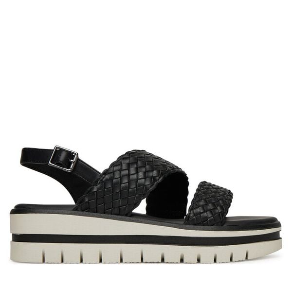 Sandały Clara Barson. Czarne sandały damskie Clara Barson, bez wzorów, bez obcasa, na koturnie, bez zapięcia. Za 119.99 zł.