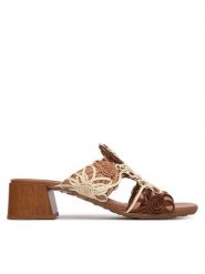 Hispanitas Klapki HV264841 C001 Brązowy. Brązowe klapki damskie Hispanitas, bez wzorów, z materiału, bez obcasa, bez zapięcia. Za 549.99 zł.