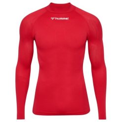 Koszulka z długim rękawem z dekoltem w serek Hummel Comfort 2.0. Czerwone bluzy męskie Hummel, bez wzorów, z poliamidu, sportowe, bez ramiączek, bez kaptura. Za 180.00 zł.