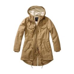 Parka dla kobiet Brandit Marsh Lake. Brązowe parki damskie Brandit, xs, z aplikacjami, z futra, bez kaptura. Za 438.50 zł.