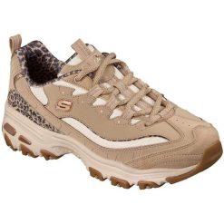 Buty sportowe Skechers D'lites-wild Charm. Brązowe obuwie trekkingowe damskie Skechers, z materiału, bez zapięcia. Za 590.00 zł.