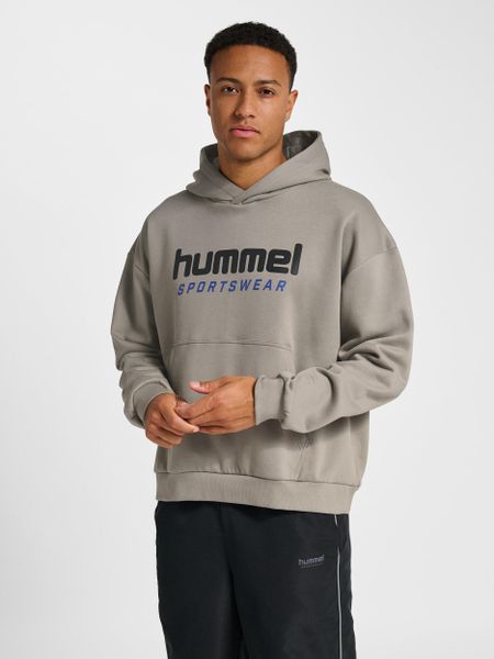 Bluza z kapturem Hummel Boxy Logo. Szare bluzy damskie Hummel, xl, bez wzorów, z bawełny, sportowe, bez ramiączek, z kapturem. Za 232.50 zł.
