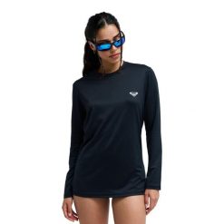 Koszulka z długim rękawem Rash Vest damska HAPPY WAVES. Szare stroje kąpielowe damskie Roxy, s, bez wzorów, z elastanu. Za 169.99 zł.