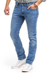 LEE LUKE MĘSKIE SPODNIE JEANSOWE MIST INDIGO L719MWLU 112322404. Niebieskie spodnie materiałowe męskie Lee, bez wzorów, z bawełny. Za 229.99 zł.