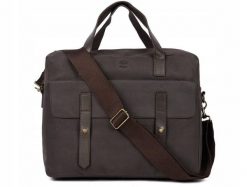 Miejska skórzana torba podróżna na ramię Timberland Briefcase. Brązowe torby na ramię męskie Timberland, bez wzorów, z materiału, na ramię. Za 379.00 zł.