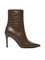Eva Minge Botki EO-DEMI-GLC6303-6-320 Brązowy. Brązowe botki damskie Eva Minge, bez wzorów, ze skóry, bez obcasa, na szpilce, bez zapięcia. Za 359.99 zł.