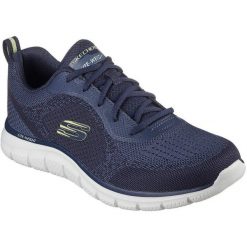 Buty sportowe męskie Skechers Track Glendor. Niebieskie buty sportowe męskie Skechers, bez wzorów, bez zapięcia. Za 239.99 zł.