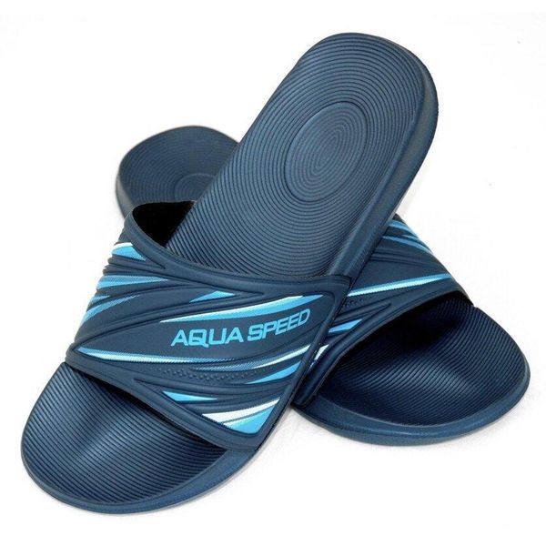 Klapki basenowe męskie Aqua Speed Idaho. Niebieskie klapki męskie Aqua-Speed, bez wzorów, bez zapięcia. Za 64.99 zł.