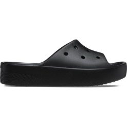 Klapki plażowe damskie Crocs Classic Platform Slide. Czarne klapki damskie Crocs, bez wzorów, sportowe, bez obcasa, bez zapięcia. Za 159.99 zł.