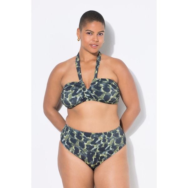 Damskie Figi od bikini wysoki stan moro. Zielone bikini Ulla Popken, plus size, bez wzorów, z elastanu. Za 93.99 zł.