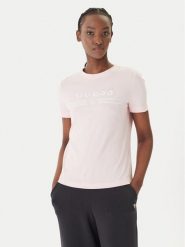 Guess T-Shirt V6GI07 K2968 Różowy Regular Fit. Czerwone t-shirty damskie Guess, xs, z aplikacjami, z bawełny, bez kołnierzyka, bez ramiączek. Za 154.99 zł.