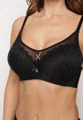 Czarny Koronkowy Biustonosz Push-Up Evantia. Czarne biustonosze Renee, bez wzorów, z koronki. Za 34.99 zł.