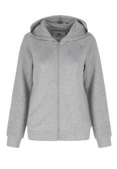 Bluza z kapturem B-BELLA. Szare bluzy damskie Volcano, l, bez wzorów, z dresówki, klasyczne, bez ramiączek, z kapturem. Za 159.99 zł.