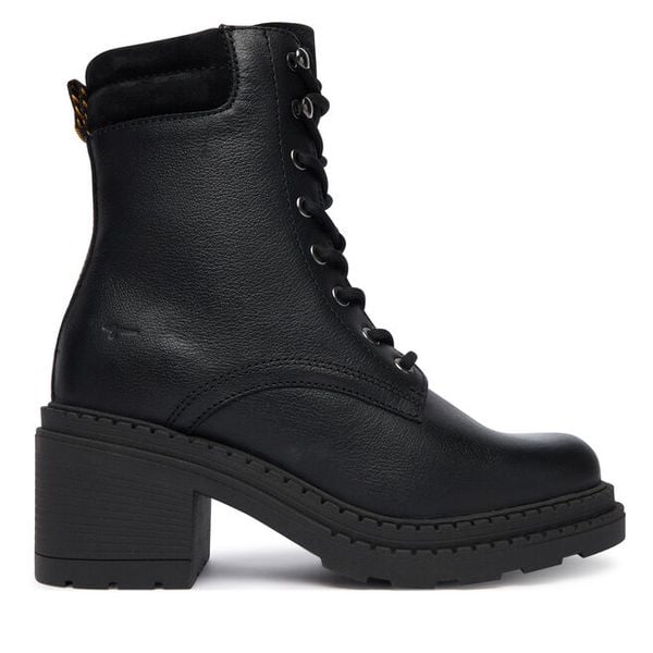 Botki Tamaris. Brązowe botki damskie Tamaris, bez wzorów, bez obcasa, na słupku, bez zapięcia. Za 609.99 zł.