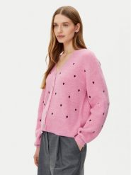 YAS Kardigan Bow 26034899 Różowy Regular Fit. Czerwone kardigany damskie YAS, s, bez wzorów, z syntetyku, bez kołnierzyka. Za 289.99 zł.