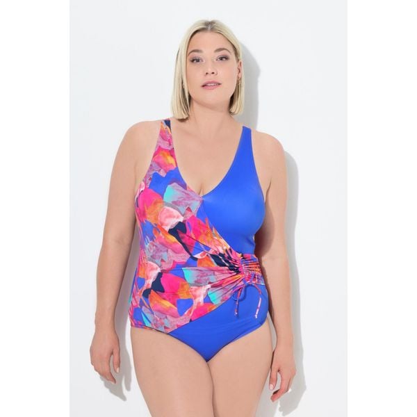 Damski Strój kąpielowy w kopertowym stylu miękkie miseczki. Czerwone stroje kąpielowe damskie Ulla Popken, plus size, bez wzorów, z elastanu. Za 239.99 zł.