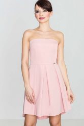 Elegancka Różowa Gorsetowa Sukienka z Dłuższym Tyłem. Czerwone sukienki damskie SALE, s, bez wzorów, z materiału, eleganckie, bez kołnierzyka, bez ramiączek, gorsetowe. Za 199.00 zł.
