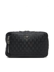 Guess Nerka HMTODE P5221 Czarny. Czarne saszetki i nerki męskie Guess, z aplikacjami, ze skóry. Za 269.99 zł.