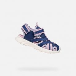 Sandały GEOX J SANDAL AIRADYUM GI Niebieski. Czerwone sandały damskie Geox, bez wzorów, z tkaniny, bez obcasa, bez zapięcia. Za 244.99 zł.