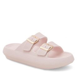 Klapki MEXX. Czerwone klapki damskie Mexx, bez wzorów, bez obcasa, bez zapięcia. Za 79.99 zł.