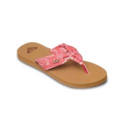 Sandały klapki japonki damskie PAIA. Czerwone klapki damskie Roxy, bez wzorów, z tkaniny, bez obcasa, bez zapięcia. Za 119.99 zł.