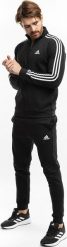Adidas Dres męski adidas Basic 3-Stripes Fleece czarny IJ6067 S. Czarne komplety dresowe męskie Adidas, m, bez wzorów, z dresówki. Za 317.42 zł.