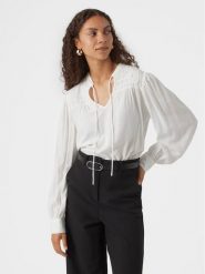 Vero Moda Bluzka Bumpy 10300602 Biały Regular Fit. Białe bluzki damskie Vero Moda, s, bez wzorów, z wiskozy, bez kołnierzyka, bez ramiączek. Za 99.99 zł.