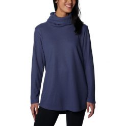 Bluza damska Columbia Holly Hideaway Waffle Cowl Neck. Niebieskie bluzy damskie Columbia, s, bez wzorów, z syntetyku, sportowe, bez ramiączek, z kapturem. Za 366.00 zł.