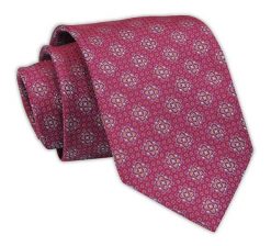 Krawat Męski, Bordowy, Wzór Geometryczny, Klasyczny, Szeroki 7,5 cm, Elegancki -CHATTIER. Czerwone krawaty i muchy Chattier, bez wzorów, z tkaniny, eleganckie. Za 49.00 zł.