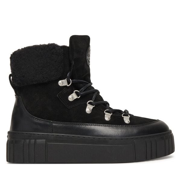 Trzewiki Gant. Czarne botki damskie GANT, bez wzorów, bez obcasa, na płaskiej podeszwie, bez zapięcia. Za 499.99 zł.