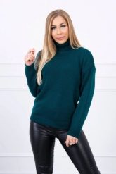 Sweter z wywijanym golfem morski. Zielone swetry nierozpinane damskie KESI, l, bez wzorów, z wełny, bez kołnierzyka, plus size, bez ramiączek. Za 139.05 zł.