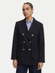 Tommy Hilfiger Marynarka WW0WW50784 Granatowy Relaxed Fit. Niebieskie marynarki i żakiety damskie Tommy Hilfiger, bez wzorów, z syntetyku, bez kołnierzyka, bez ramiączek. Za 1,399.00 zł.