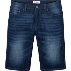 Bermudy dżinsowe ze stretchem i wzmocnionym krokiem, Regular Fit. Niebieskie jeansy męskie bonprix, z jeansu. Za 79.99 zł.