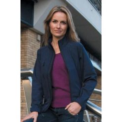 Damska La Femme® 2warstwowa Oddychająca Kurtka Wiatroodporna Typu Softshell. Niebieskie kurtki sportowe damskie RESULT, l, bez wzorów, z elastanu, bez ramiączek, bez kaptura, trekkingowe. Za 135.99 zł.