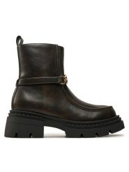 TWINSET Botki 242TGT110 Brązowy. Brązowe botki damskie Twinset, bez wzorów, ze skóry, bez obcasa, na płaskiej podeszwie, bez zapięcia. Za 1,099.00 zł.