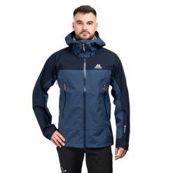 Kurtka trekkingowa męska Saltoro GTX. Niebieskie kurtki męskie MOUNTAIN EQUIPMENT, l, bez wzorów, z gore-texu, sportowe, bez kaptura. Za 1,649.99 zł.
