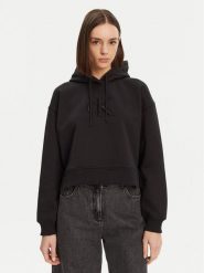 Calvin Klein Jeans Bluza J20J224718 Czarny Relaxed Fit. Czarne bluzy damskie Calvin Klein Jeans, l, bez wzorów, z jeansu, bez ramiączek, bez kaptura. Za 259.99 zł.