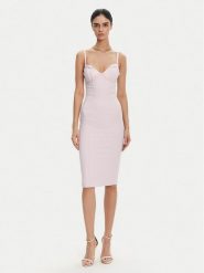 Elisabetta Franchi Sukienka koktajlowa AB-702-51E2 Fioletowy Regular Fit. Fioletowe sukienki damskie Elisabetta Franchi, bez wzorów, z syntetyku, wizytowe, bez kołnierzyka, bez ramiączek. Za 999.99 zł.