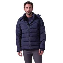 Kurtka z kapturem PS of Sweden Paul. Niebieskie kurtki męskie PS OF SWEDEN, m, bez wzorów, z dzianiny, eleganckie, z kapturem. Za 1,285.50 zł.