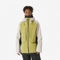Kurtka snowboardowa męska Quechua SNB 900. Brązowe kurtki sportowe męskie DREAMSCAPE, na zimę, l, bez wzorów, z materiału, bez kaptura, narciarskie. Za 879.99 zł.