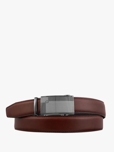 Brązowy pasek męski skórzany. Brązowe paski męskie Ryłko, z jeansu, eleganckie. Za 129.99 zł.