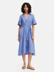 Marella Sukienka koszulowa Detto 2615221082 Niebieski Regular Fit. Niebieskie sukienki damskie Marella, bez wzorów, z wiskozy, bez kołnierzyka, bez ramiączek, koszulowe. Za 919.99 zł.