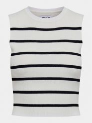 ONLY Top Majli 15255533 Écru Regular Fit. Topy damskie ONLY, l, bez wzorów, z syntetyku, bez kołnierzyka, bez ramiączek. Za 89.99 zł.