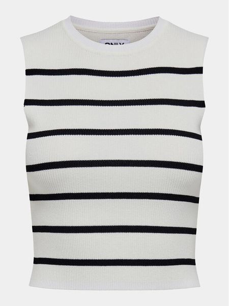 ONLY Top Majli 15255533 Écru Regular Fit. Topy damskie ONLY, l, bez wzorów, z syntetyku, bez kołnierzyka, bez ramiączek. Za 79.99 zł.