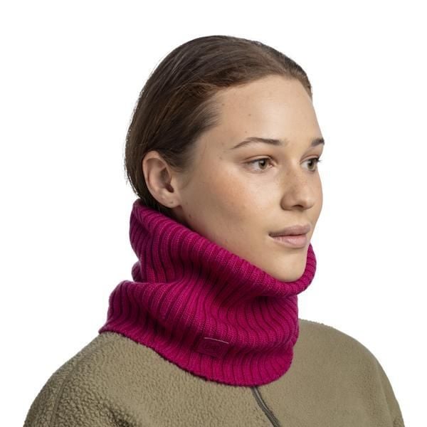 Komin z wełny merino Knitted Norval. Czerwone szaliki męskie Buff, bez wzorów, z wełny. Za 203.99 zł.
